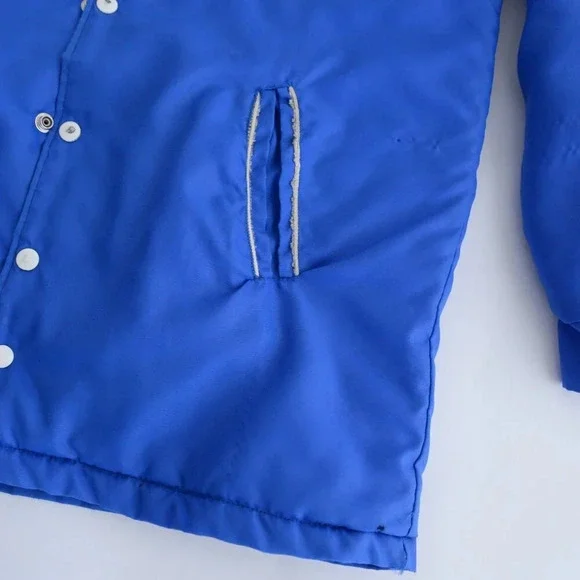 VTG 70S Macarthur Sports Blue St.Thomas Baronet Shoes Playoff Champs 75-76 Coat - Picture 7 of 16